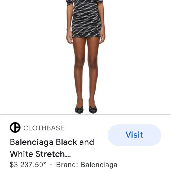 Balenciaga Logo Printed Stretch Wrap Mini Dress Sz 8 - Picture 12 of 16